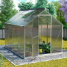Tuinkas in aluminium en polycarbonaat met deur en raam 183x245x205 cm Laelia Catalogus