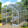 Tuinkas in aluminium en polycarbonaat met deur en raam 183x245x205 cm Laelia Voorraad