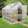 Tuinkas in aluminium en polycarbonaat met deur en raam 183x245x205 cm Laelia Keuze