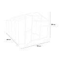 Tuinkas in aluminium en polycarbonaat met deur en raam 183x245x205 cm Laelia Aankoop