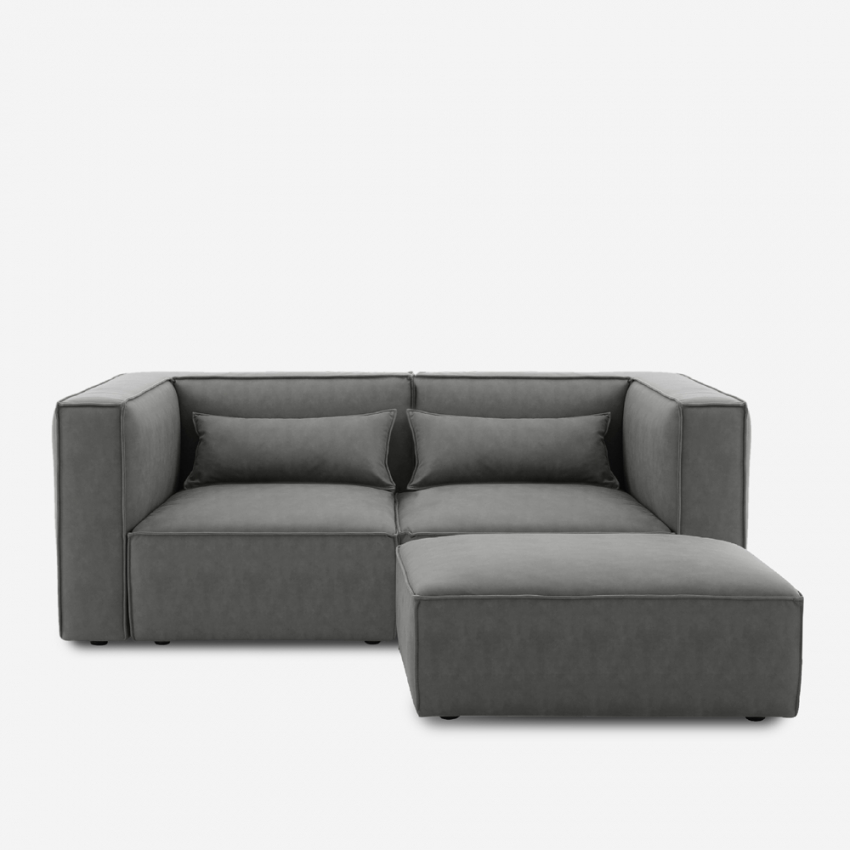 2-zits modulaire moderne stoffen bank met poef Solv Aanbieding 2-zits modulaire moderne stoffen bank met poef Solv Aanbieding