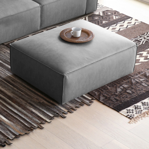 Rechthoekige stoffen poef voor sofa in modern design Solv Aanbieding