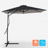 Zeshoekige zwarte stalen zweefparasol met UV-bescherming 3 meter Dorico Noir Korting