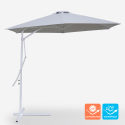 Zeshoekige witte stalen zweefparasol met UV-bescherming 3 meter Dorico Korting