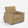 Eenpersoons fauteuil bed met armleuningen modern design ruimtebespaarder BROOKE Model