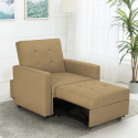 Eenpersoons fauteuil bed met armleuningen modern design ruimtebespaarder BROOKE Korting