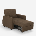 Modern design eenpersoons fauteuil bed met armleuningen Brooke 