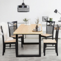 Industriële stijl rechthoekige eettafel 160x80 cm van metaal met houten blad Rajasthan 160 Aanbieding