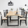 Industriële stijl rechthoekige eettafel 160x80 cm van metaal met houten blad Rajasthan 160 Voorraad