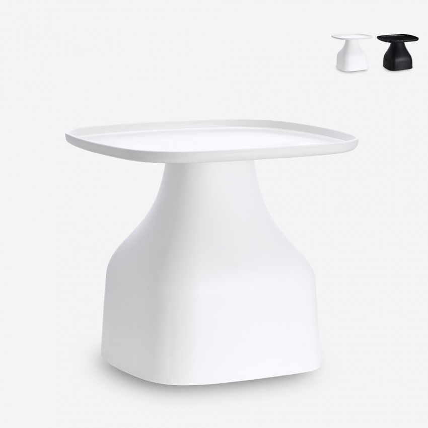 Moderne lage kunststof salontafel 48 x 48 cm Bell L Aanbieding