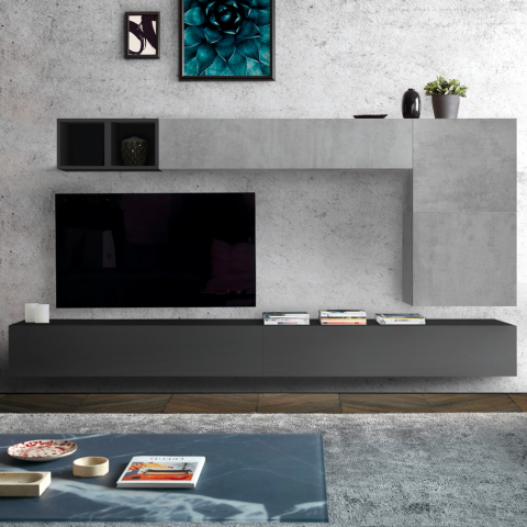 Modern TV-meubel met modulair ontwerp wandsysteem Infinity 95