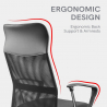 Bureaustoel ergonomische gestoffeerde fauteuil ademende stof Adflatus Kortingen