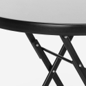 Ronde salontafel set met 2 stoelen voor buiten tuin opvouwbaar modern design BITTER Kortingen