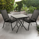 Tuinset voor buiten met 2 moderne stoelen en 1 vierkante klaptafel Tuica Verkoop