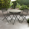 Ronde salontafel set met 2 stoelen voor buiten tuin opvouwbaar modern design BITTER Verkoop