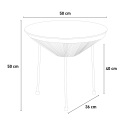 Ronde outdoor tuin 50cm salontafel van glas en geweven draden design ROSE 