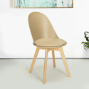 Scandinavisch design stoel van hout en polypropyleen met kussen Bib Nordica Verkoop