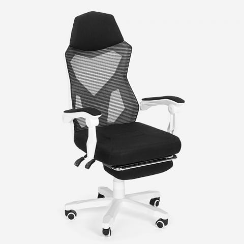 Ergonomische gaming bureaustoel futuristisch ontwerp met voetsteun Gordian Plus Aanbieding