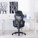 ergonomische ademende gaming buraustoel met futuristisch ontwerp en voetsteun Gordian Plus Dark Aanbod