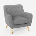 Moderne lounge fauteuil in Scandinavische stijl van hout en stof Modesto Korting
