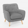 Moderne lounge fauteuil in Scandinavische stijl van hout en stof Modesto Korting