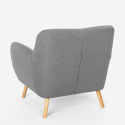 Moderne lounge fauteuil in Scandinavische stijl van hout en stof Modesto Kortingen