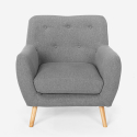 Moderne lounge fauteuil in Scandinavische stijl van hout en stof Modesto Aanbod