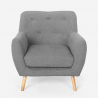 Moderne lounge fauteuil in Scandinavische stijl van hout en stof Modesto Aanbod