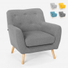 Moderne lounge fauteuil in Scandinavische stijl van hout en stof Modesto Aanbieding
