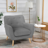 Moderne lounge fauteuil in Scandinavische stijl van hout en stof Modesto Verkoop