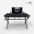 Ergonomisch carbon gaming bureau 120 x 60 cm koptelefoon- en bekerhouders Sportbot 120 Aanbieding