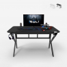 Ergonomisch carbon gaming bureau 120 x 60 cm koptelefoon- en bekerhouders Sportbot 120 Aanbieding