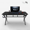 Ergonomisch carbon gaming bureau 160 x 60 cm met koptelefoon- en bekerhouder Sportbot 160 Keuze