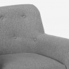Woonkamerset 2 Scandinavisch design fauteuils en 2-zits bank van hout en stof Cleis 