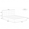Tweepersoonsbed van stof met lattenbodem 160x190 cm Sion 