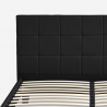 Tweepersoonsbed van stof met lattenbodem 160x190 cm Sion 