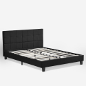 Tweepersoonsbed van stof met lattenbodem 160x190 cm Sion Kosten