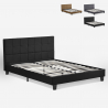 Tweepersoonsbed van stof met lattenbodem 160x190 cm Sion Prijs
