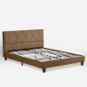 Stoffen tweepersoonsbed met lattenbodem 160x190 cm Nyon Korting