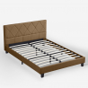 Stoffen tweepersoonsbed met lattenbodem 160x190 cm Nyon Aanbod