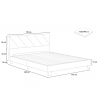 Tweepersoonsbed van stof met lattenbodem 160x190 cm Olten  