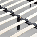 Tweepersoonsbed van stof met lattenbodem 160x190 cm Sion 