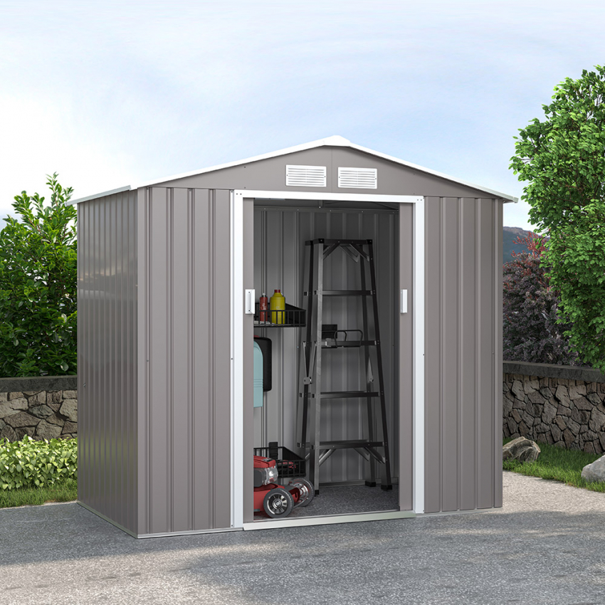 Tuinhuis schuur van gegalvaniseerd plaatstaal 213x127x195 cm Chalet Aanbieding Tuinhuis schuur van gegalvaniseerd plaatstaal 213x127x195 cm Chalet Aanbieding
