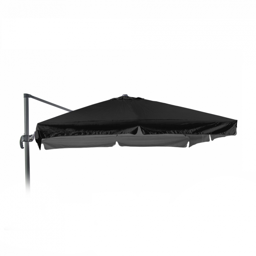Vervangend doek voor tuinparasol 3x3 m aluminium arm Paradise Noir met volant Aanbieding Vervangend doek voor tuinparasol 3x3 m aluminium arm Paradise Noir met volant Aanbieding