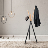 Moderne Scandinavische stijl staande kapstok van metaal in houtkleur en zwart Zavest Verkoop
