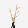 Moderne Scandinavische stijl staande kapstok van metaal in houtkleur en zwart Zavest Aanbod