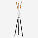 Moderne Scandinavische stijl staande kapstok van hout en metaal Pakart Aanbieding