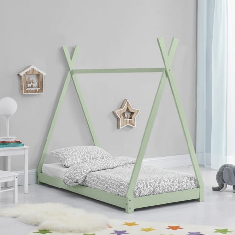 Montessori bed kinderbed tenthut 70x140cm hout Wigee Aanbieding