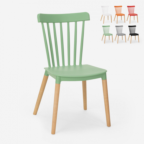 Modern design stoel Lys van polypropyleen en hout Aanbieding