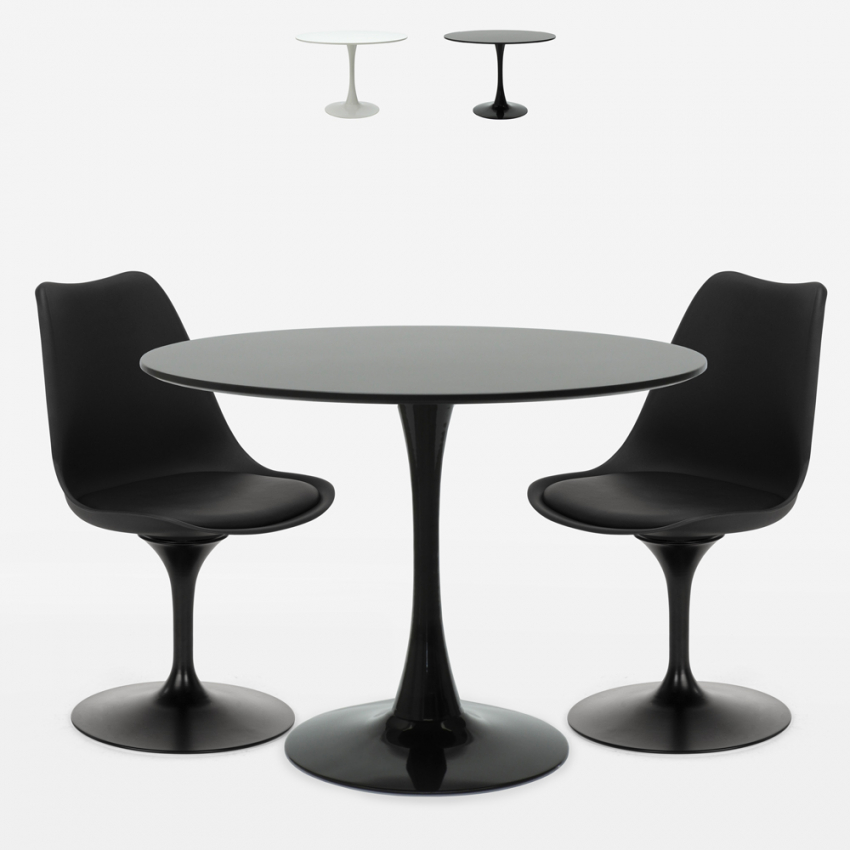 Aster Ronde tafel set 80cm 2 stoelen design Tulip Scandinavisch stijl